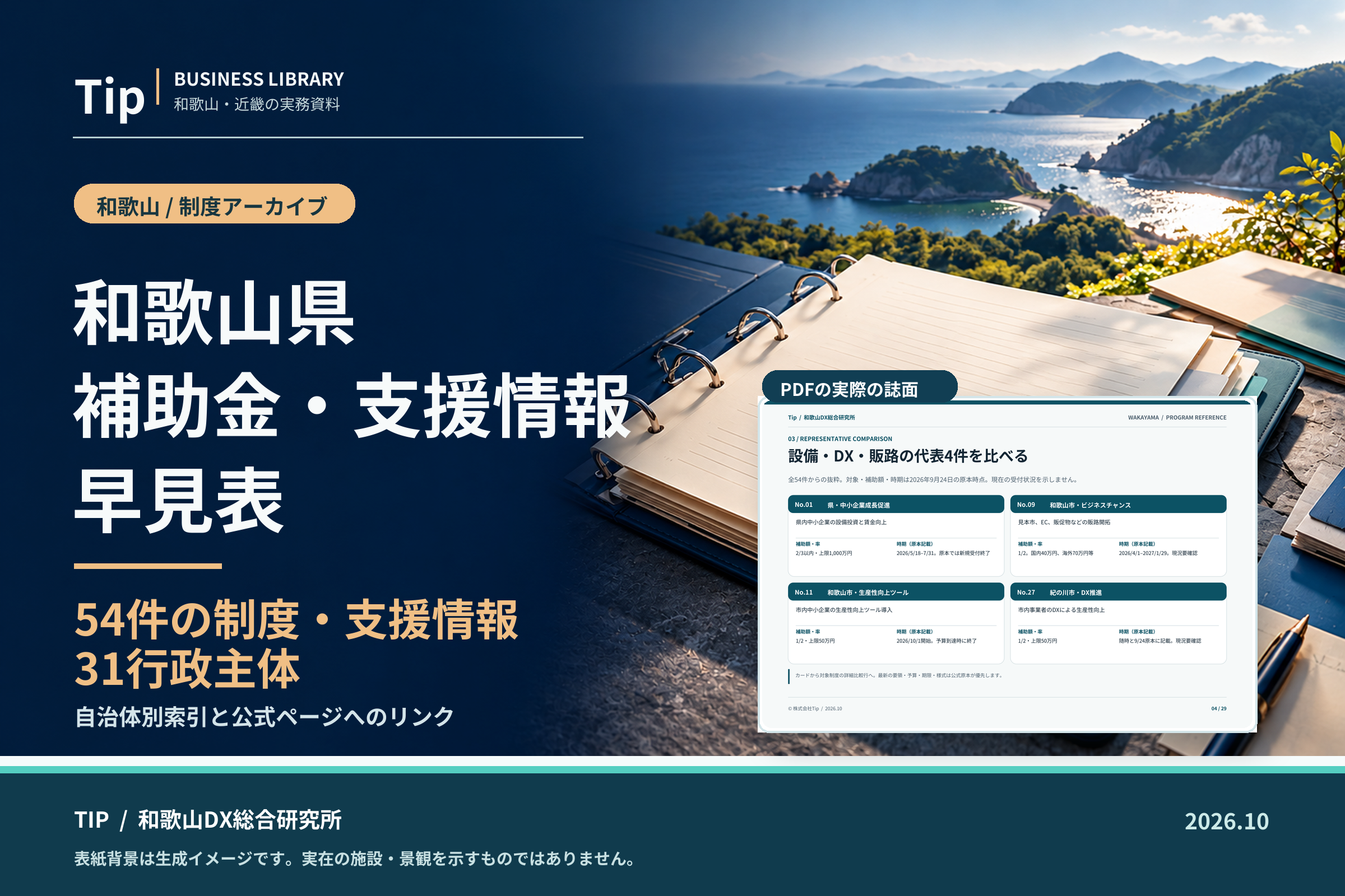 和歌山県 補助金・支援情報 早見表の表紙