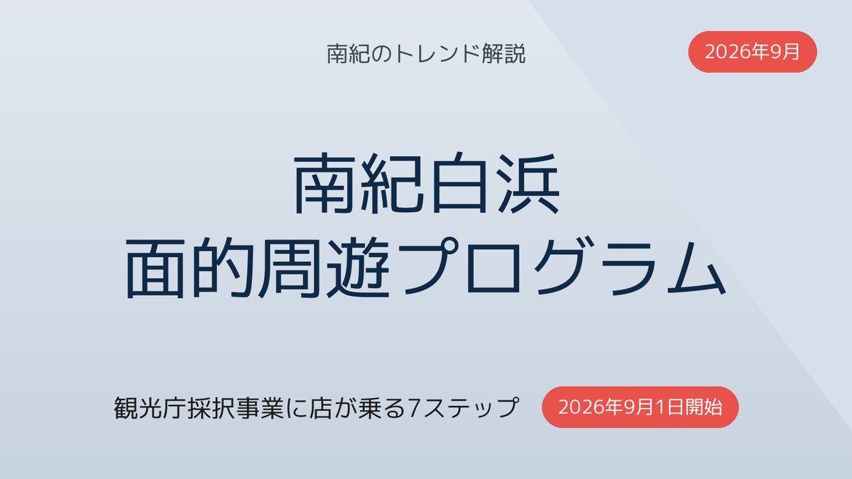南紀白浜 面的周遊プログラムとは|観光庁採択事業に店が乗る7ステップ【2026年9月】