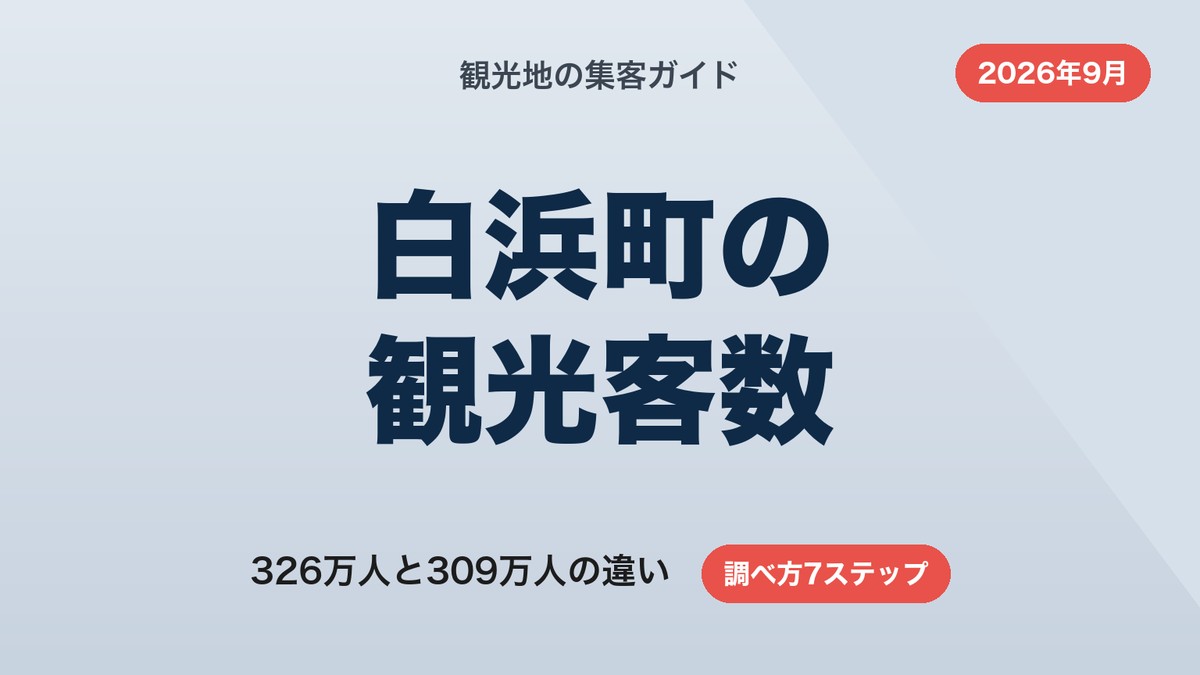 白浜町の観光客数｜326万人と309万人の違いと調べ方7ステップ【2026年9月】