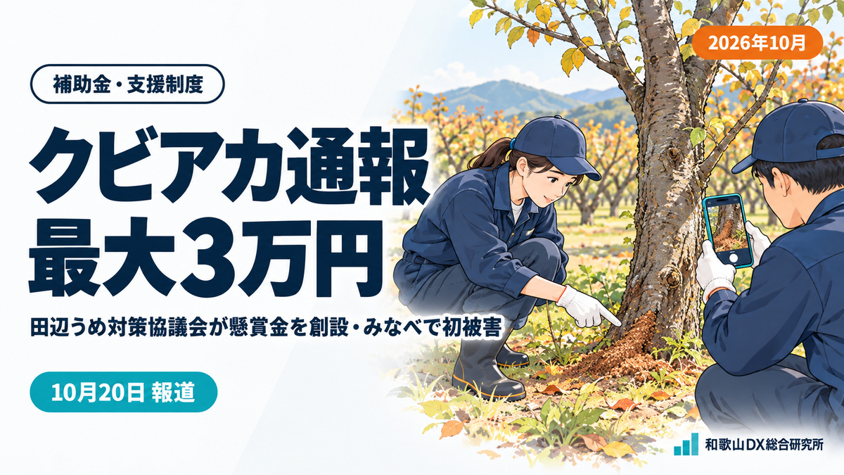 田辺のクビアカ通報に懸賞金3万円、みなべ初被害で梅農家の見回りが変わる【2026年10月】