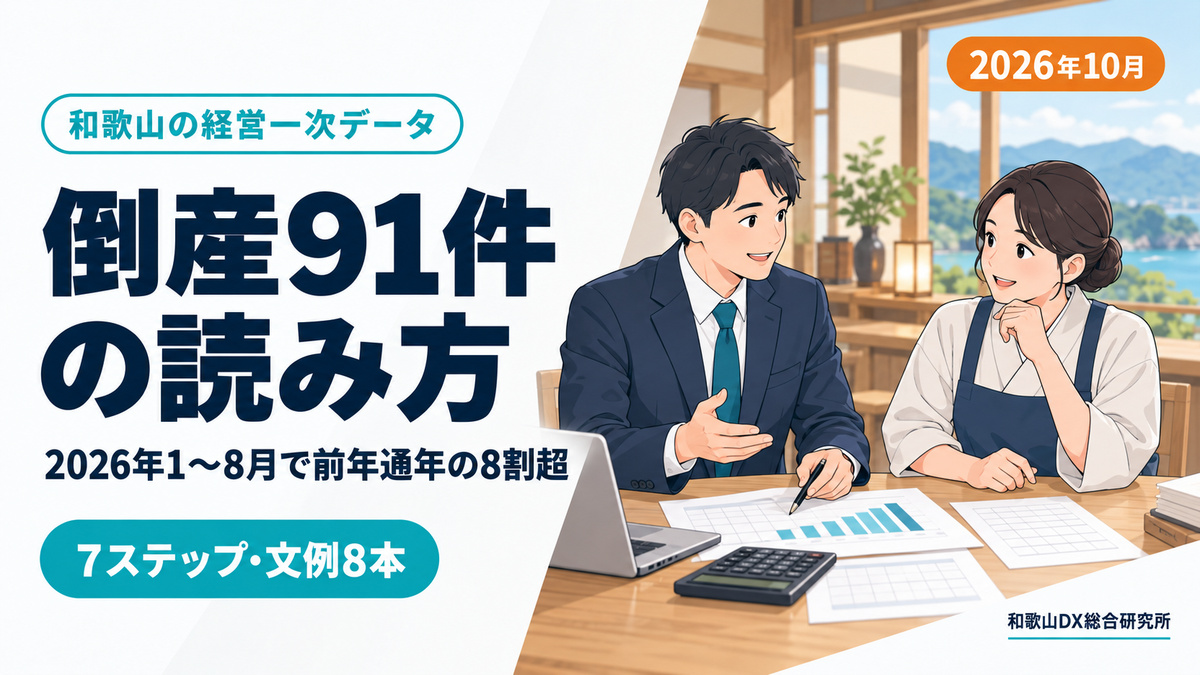和歌山県の倒産件数2026|1〜8月91件の読み方と宿・店の資金繰り7ステップ【2026年10月】